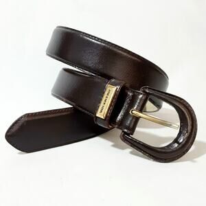 💎Jones New York Women Genuine Coated Split Leather Mocha Brown Vintage Size L
